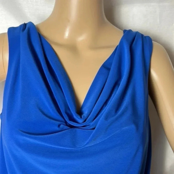 Vintage Libra,cowl neck top,women L,made In 🇨🇦 Blue sleeveless Feminine - Picture 2 of 13